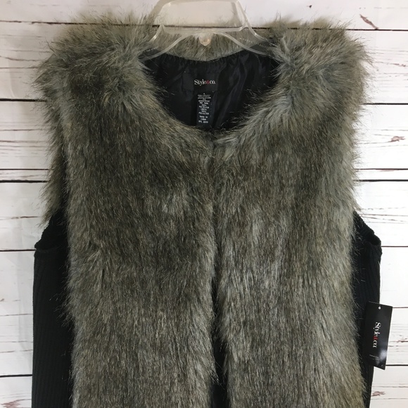 Style & Co. Jackets & Blazers - Style&co Furry Sleeveless Vest NWT